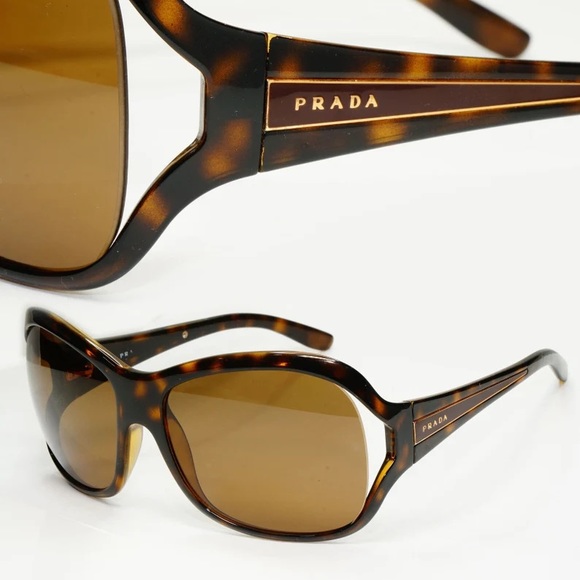 Prada 2009 Sunglasses Brown Tortoiseshell Square Oversized Gradient Lens Vintage - Picture 3 of 11